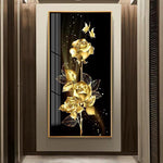 Gold Rose - Full Drill Round Drill Painting - 85x45cm