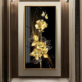 Gold Rose - Full Drill Round Drill Painting - 85x45cm