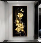 Gold Rose - Full Drill Round Drill Painting - 85x45cm