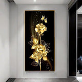 Gold Rose - Full Drill Round Drill Painting - 85x45cm